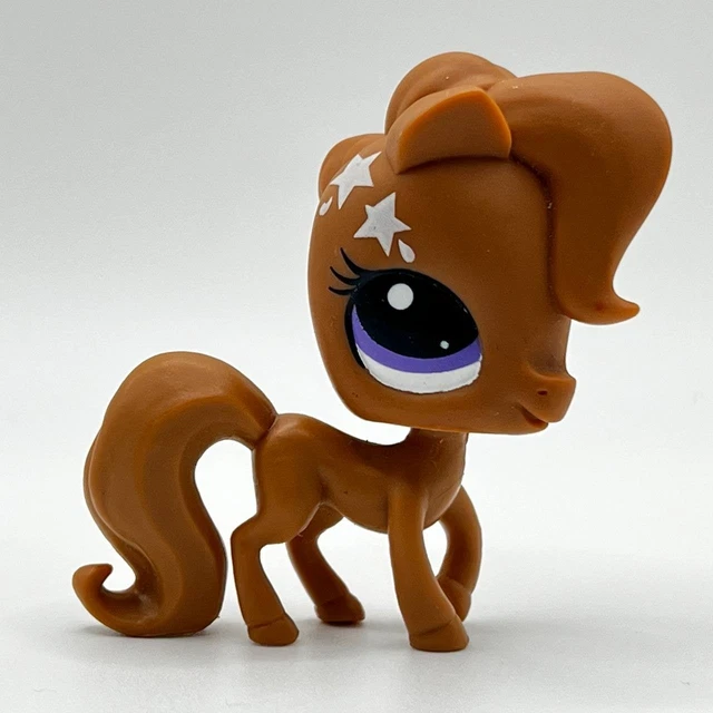 LPS LITTLEST PET Shop #3118 Brown Horse Pony Candy Purple Eyes EUR