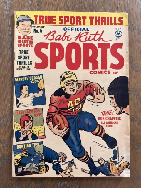 Babe Ruth Sports Comics #5 1949 G/Vf? Bob Chappuis Football Cover! Harvey Comics