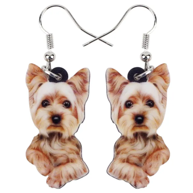 Acrylic Yorkshire Terrier Dog Earrings Dangle Novelty Pets Jewelry Charms Gifts
