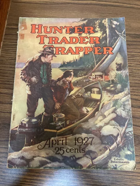 Hunter Trader Trapper April 1927 Edwin Bolenbaugh Harley Davidson Ad