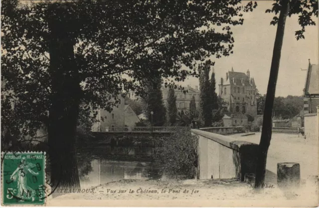 CPA AK Chateauroux Vue sur le Chateau, le Pont de fer FRANCE (1176991)