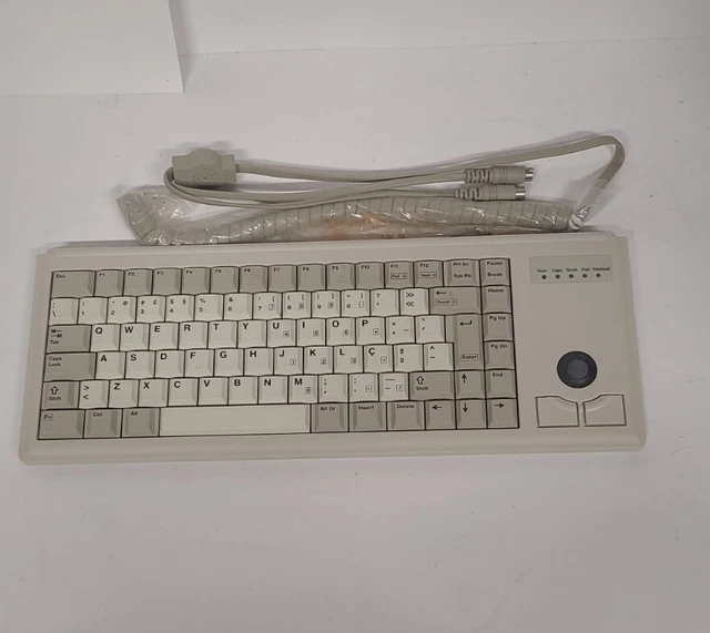 Keyboard Cherry G84 4400PAM 01 ML4400 With Trackball NOS 6 Pin Mini DIN Male