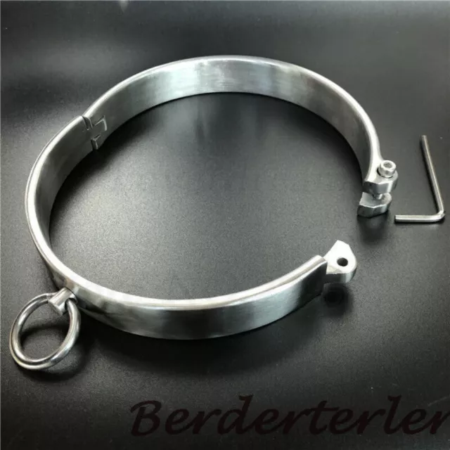 Heavy Duty Neck Collar Cuff Stainless Steel Bondage Choker Slave Adult Role Play