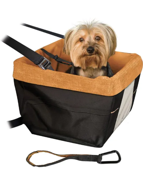 Kurgo Dog 🐶 Car Seat w/ Seat Belt (Orange & Black) For Small Dogs Up To 30 Lbs.