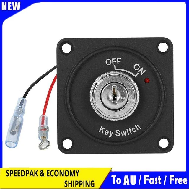 ON/OFF KEY SWITCH DC 12V 10A Ignition Switch with Panel+2 Keys for Boat ...