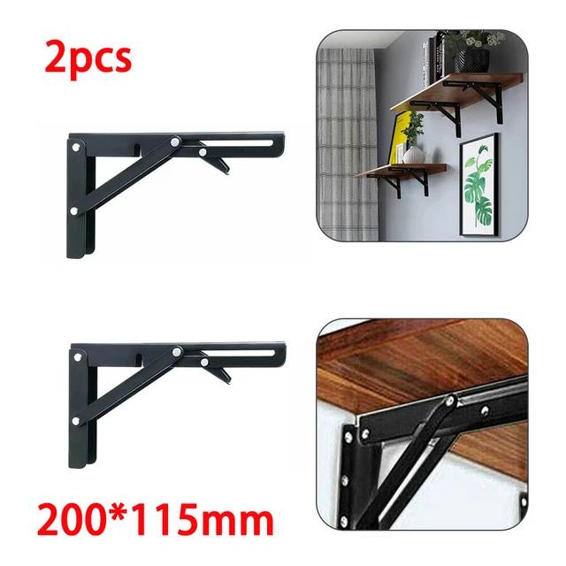 2X CAMPERVAN FOLDING SHELF & Bracket Caravan Motorhome Furniture Table