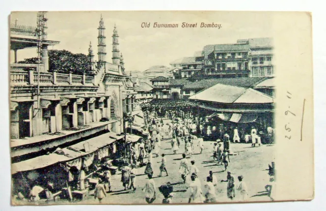 Postcard - OLD HUNUMAN STREET BOMBAY, INDIA, 1911,  (DRG52-12)