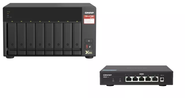 QNAP TS-873A-SW5T TS-873A-8G NAS System + QSW-1105-5T Switch