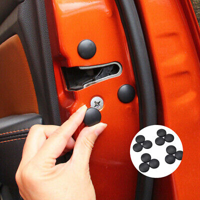 12Pcs Car Interior Door Lock Screw Protector Cover Cap Trim Accessories Black