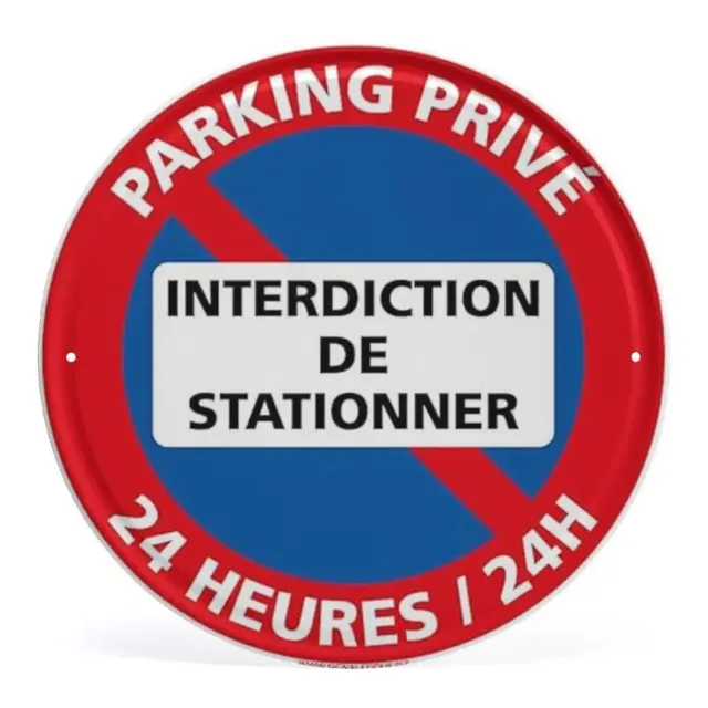 STICKERS AUTOCOLLANT DE SIGNALISATION: INTERDICTION DE STATIONNER 24h/24h  7/7