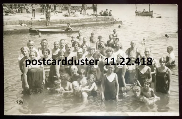 ITALY/ CROATIA Abbazia/ Opatija 1920s Bathing Beach Real Photo Postcard by Betti