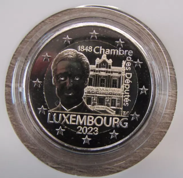 2 euro Luxemburg 2023 in Original Coincard : Abgeordnetenkammer / Verfassung