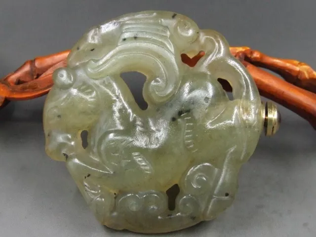 China,exquisite jade,pure manual carving,statues Snuff Bottle"Deer"1463