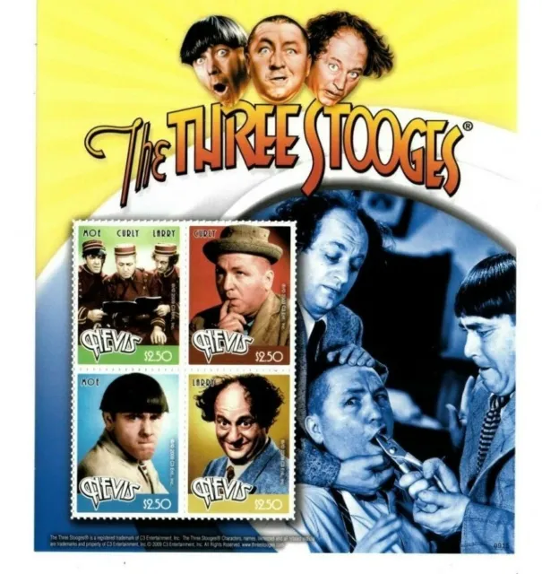 Nevis - 2009 - The Three Stooges - Sheet of Four  - MNH