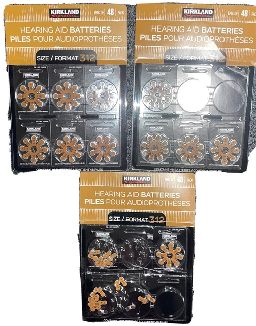 Baterías para audífonos Kirkland-3 paquetes talla 312-2 abiertos y 1 nuevo, expirado 2024