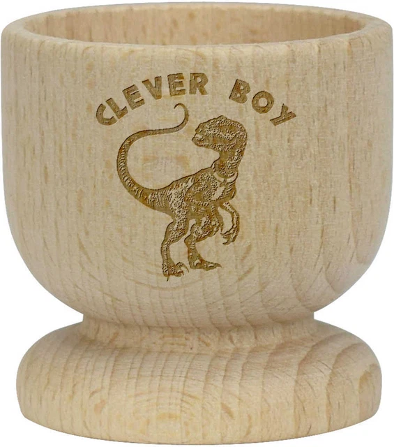 'Clever Boy Dinosaur' taza de huevo de madera (EC00023812)