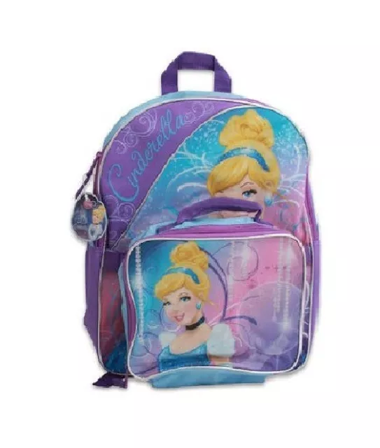 Cinderella Princess Girls  Toddler 12" Small School Backpack with Lunch Bag