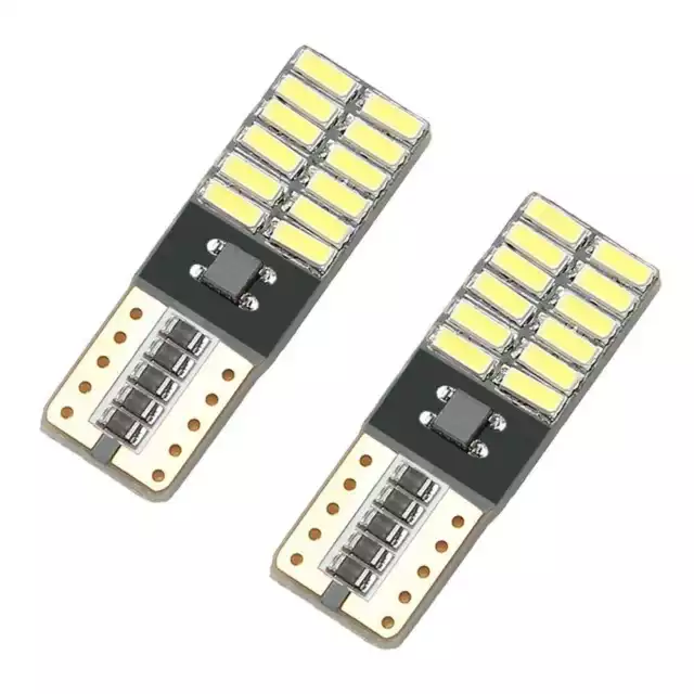 2 Lampade Auto a LED T10 W5W Led Cob Canbus No Errore Luce Posizione Bianca Xeno