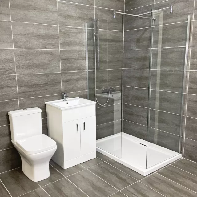 Lakes 1200 x 800mm Complete Walk In Suite Inc Valve + Toilet + Troya Vanity Unit