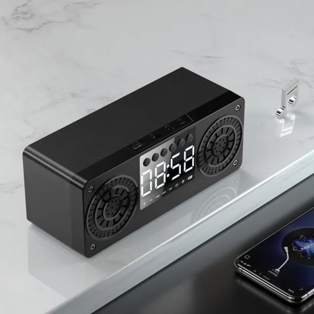 Class Portable Rechargable 10W Wireless Bluetooth USB FM Alarm Clock Radio A10