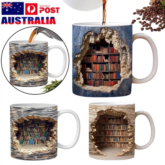 3D Bookshelf Mug，A Library Shelf Cup，Creative Space Design Multi-Purpose Mugs