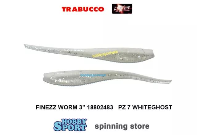 Finezze Worm 3" Rapture Colore White Ghost 18802483 Esca Siliconica Conf 8 Pz