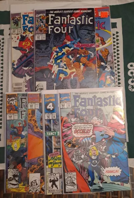 Fantastic Four 7 Book Lot Vol 1962 #344, 347, 349, 352, 361, 363, Annual 24