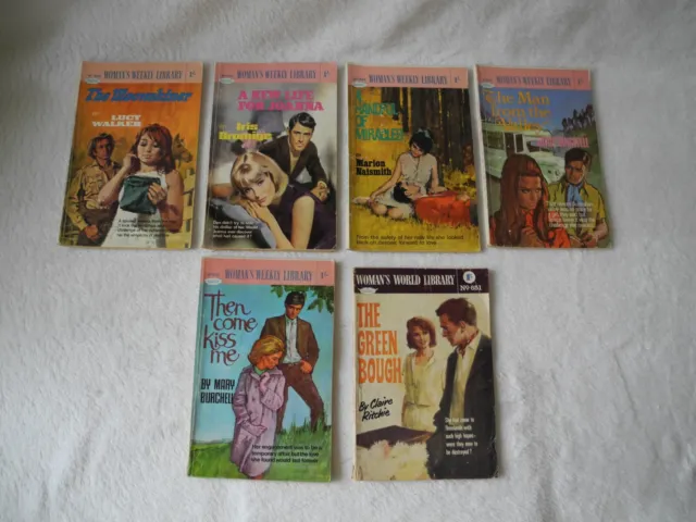 6x VTG 1960s WOMAN’S WEEKLY/WOMAN’S WORLD LIBRARY ROMANTIC FICTION HARD TO FIND!