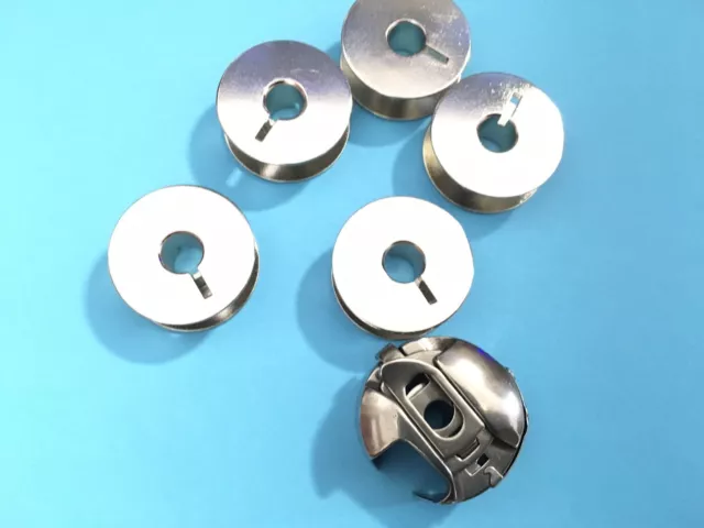 Spulenkapsel 6 mm und 5 Metall Spulen für Pfaff Nähmaschine mit Umlaufgreifer 2