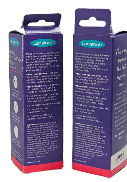 Lansinoh aerosol herbal alivio del dolor posparto nuevo mamá 360 ángulo 3,5 oz lote de 2 2