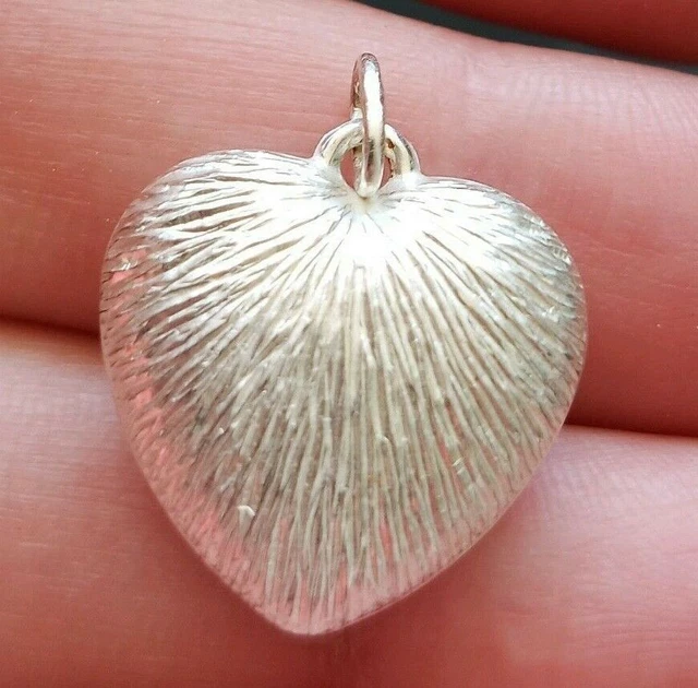 Bellissimo Ciondolo Con Catena A Cuore In Argento 925 Sterling Cuore Dolce...
