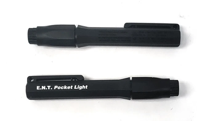 Lot of 2 ENT Pocket Light Ear Nose Throat Black Pen Pocket Light