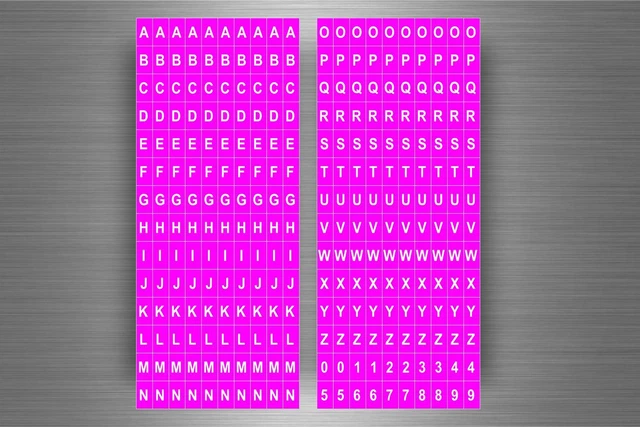 Sheet Sticker Number Letter Alphabet Vinyl Water Proof A-Z 0-9