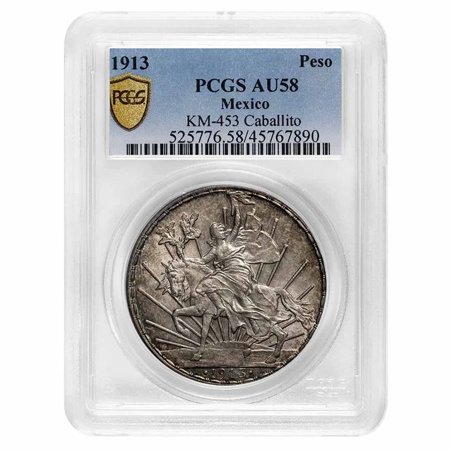 1913 Mexico Silver Peso Caballito AU-58 PCGS - SKU#274337