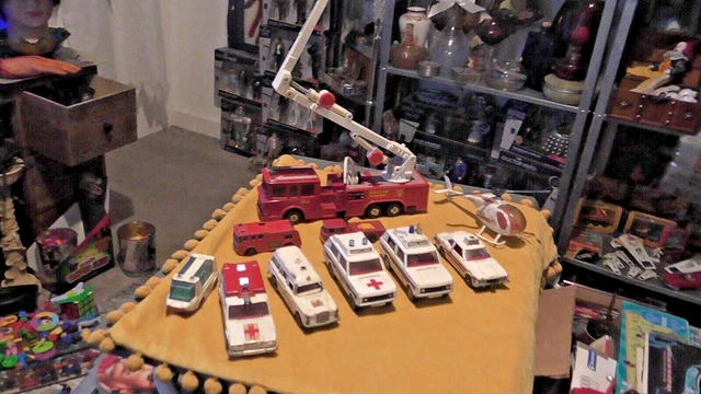 Job lot police cars Matchbox Lesney Fire Engine ambulance car helicopter diecast
