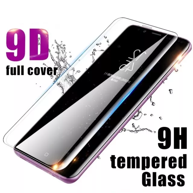 9D Curved Tempered Glass Screen Protector For Samsung Galaxy S9 S8 + Note 8 9 AU 2