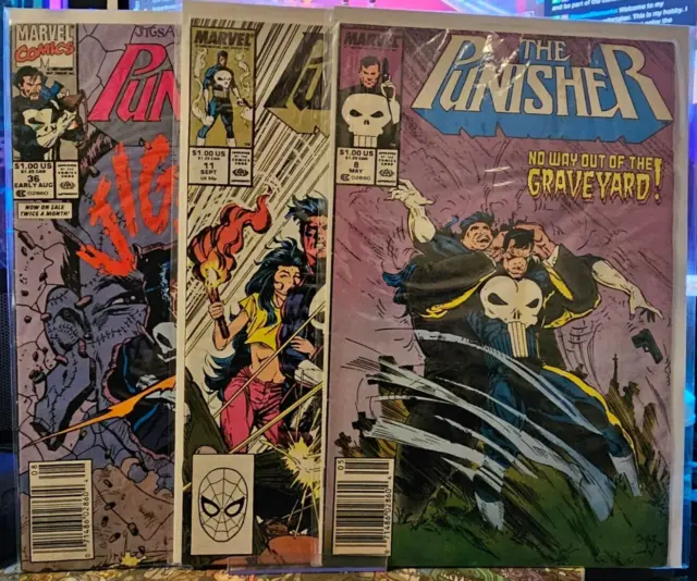 The Punisher #8, 11, 36  Lot of 3 (1988 Marvel Comics)