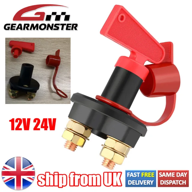 Battery Cut Off Kill Switch Master Isolator Heavy Duty 12v 24v with Key Car Boat