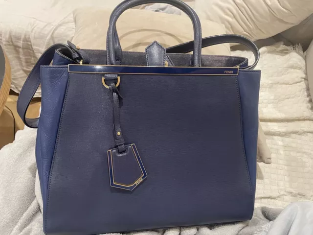 Fendi Tote Bag 2Jours Medium In Dark Blue