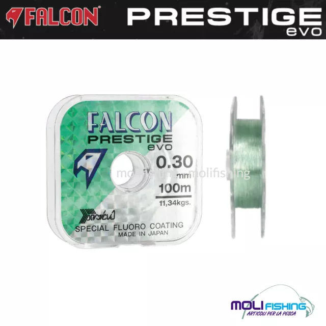 Nylon Pesca Falcon Prestige Evo Green Fluoro Coated Bobina Da 1000 Mt New