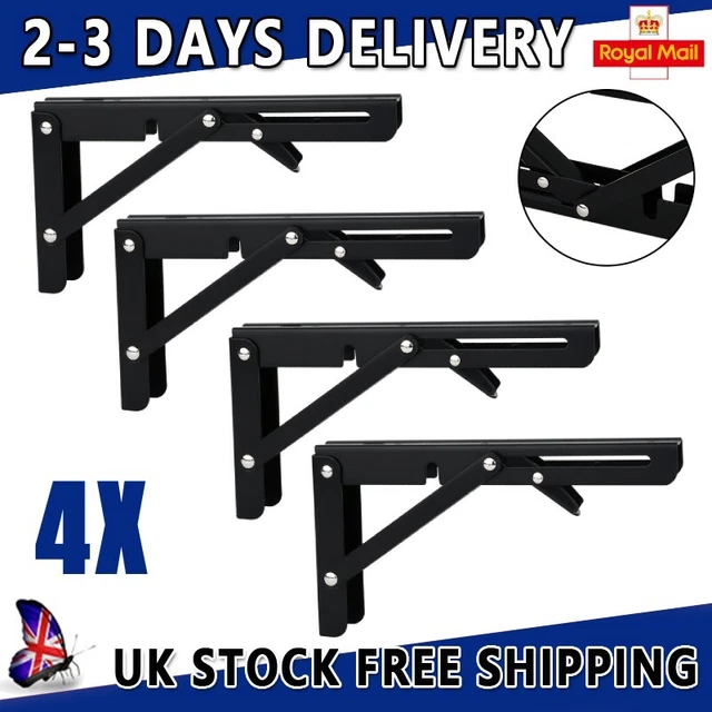 4X CAMPERVAN FOLDING Shelf Bracket Table Extension Motorhome Caravan