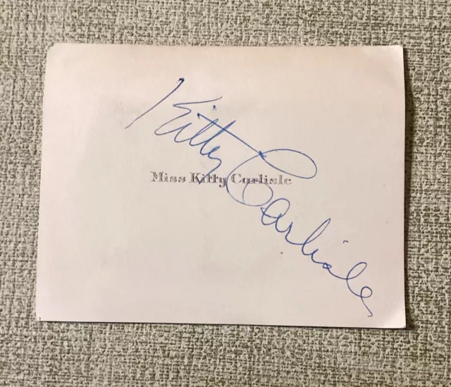 Kitty Carlisle (d. 2007) signed autograph To Tell the Truth
