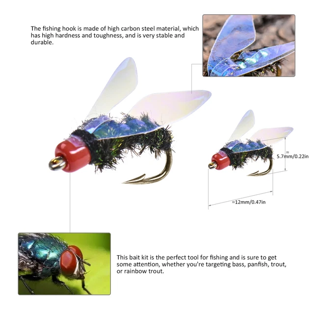 Kit 'assortiment De Mouches De Pêche à La Mouche 40 Pièces Leurres Humides