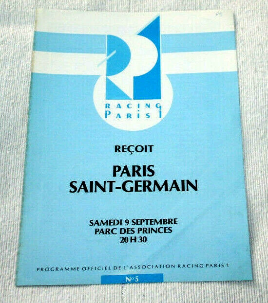 Football Programme Derby Psg - Matra Racing Paris 13/09/1986 Division 1