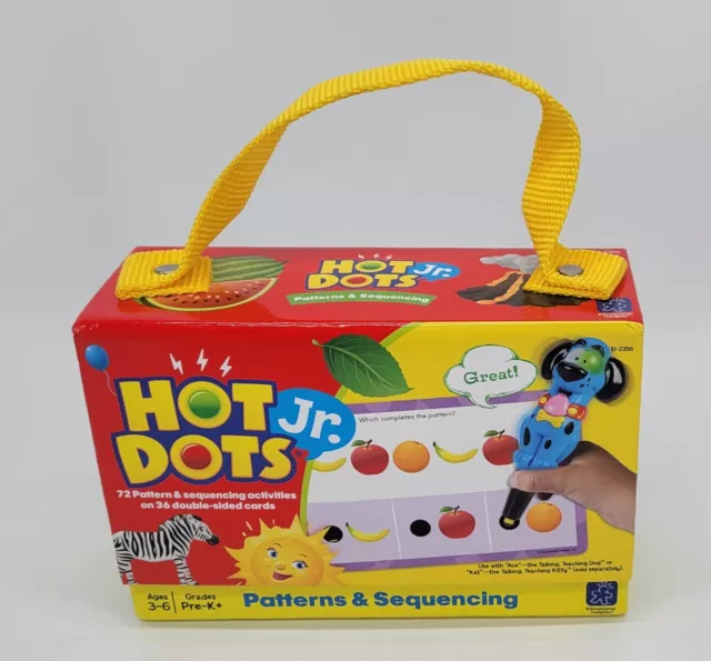 Hot Dots Jr. Patterns & Sequencing 36 Double-Sided Cards Ages 3-6 Grades Pre-K+