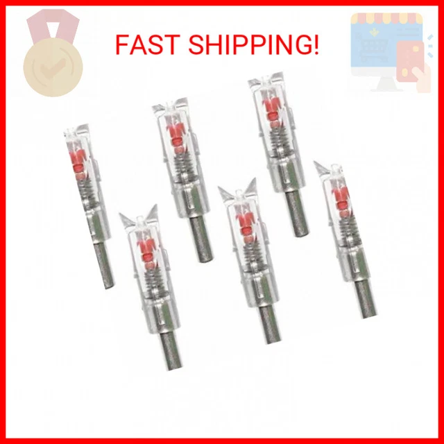 Lighted Nocks for Crossbow with .300 Inside Diameter | 6PCS | Half Moon Style