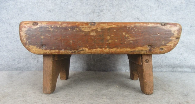 ANTIQUE PRIMITIVE SCHOOL Farmhouse Child Time Out Bench Step Stool ...