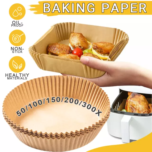 300PCS Disposable Air Fryer Paper Liners, Square, Baking Paper for