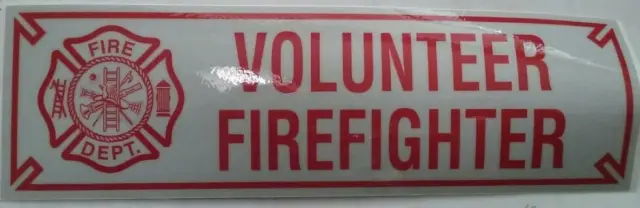 VOLUNTEER FIREFIGHTER 10"  Sticker Decal with MALTESE CROSS REFLECTIVE