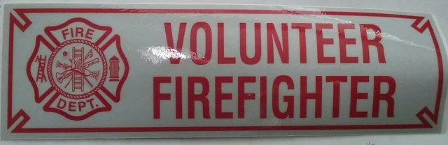 VOLUNTEER FIREFIGHTER 10"  Sticker Decal with MALTESE CROSS REFLECTIVE